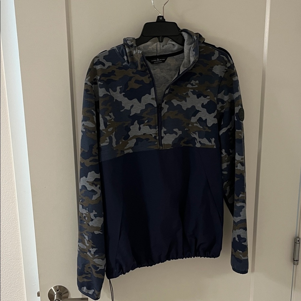 Alpine Design Men's Blue and Gray Camo Windbreaker - Mens Large